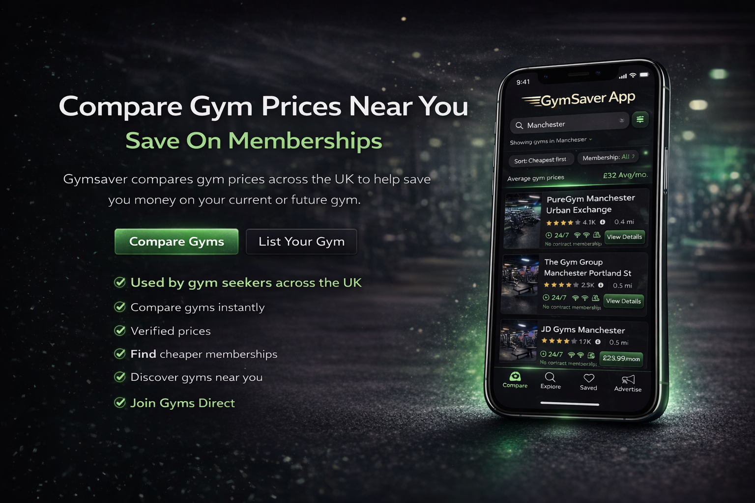 GymSaver - Find Cheap Gym Memberships & Local Fitness Deals